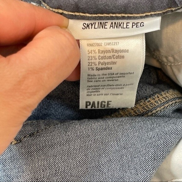 Paige Denim Skyline Ankle Peg Skinny Jeans Elia Dest. - Picture 9 of 13